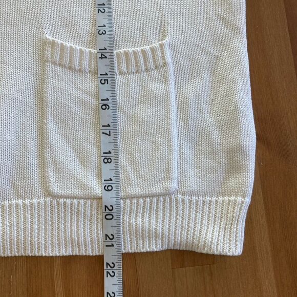 J. Crew Sweater Women's Sm Cotton Cashmere Blend Pocket Mockneck White Preppy - Picture 14 of 14
